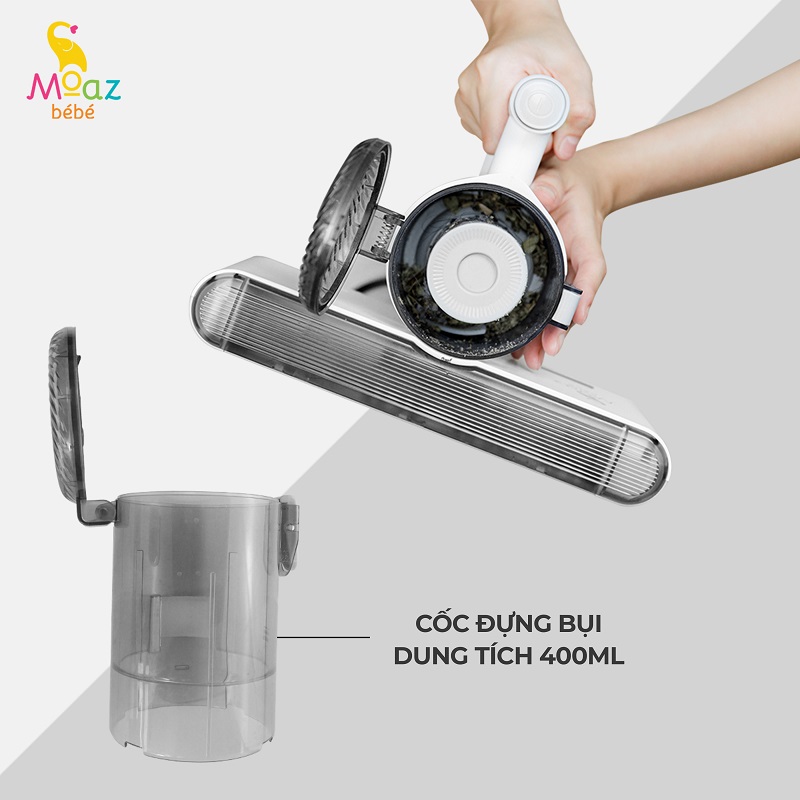 Máy hút bụi giường nệm Moaz BéBé MB-037 lực hút 12.000 pascal hút sạch bụi bẩn, tiêu diệt vi khuẩn bằng UV - Hàng chính hãng