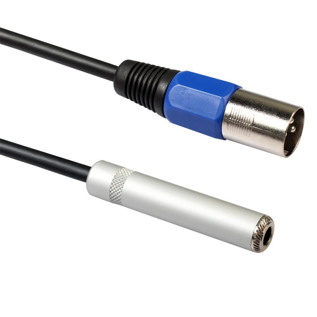 2x Balanced 3-Pin XLR Male to 6.35mm Female Stereo Audio Cable Mic Adapter