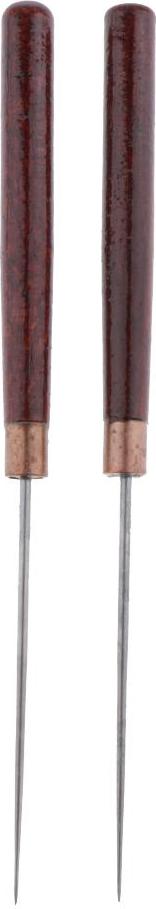 2 Chiếc Tay Cầm Bằng Gỗ Awl Da Thủ Công Khâu Awl DIY May Da Dụng Cụ