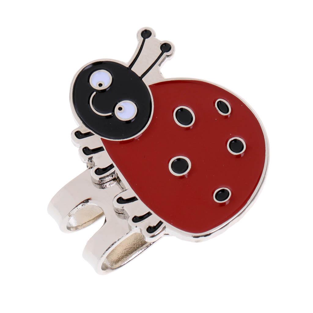 2Pcs Little Bee,Ladybird Pattern Magnetic Golf Ball Marker Clip On Golf Cap Visor Golf Accessory