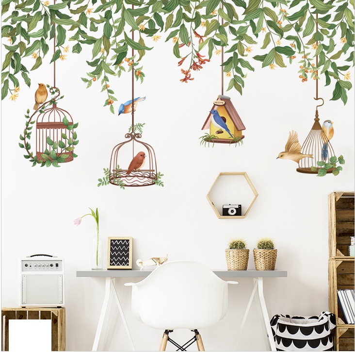 Decal dán tường tự dính-Hoa hồng leo
