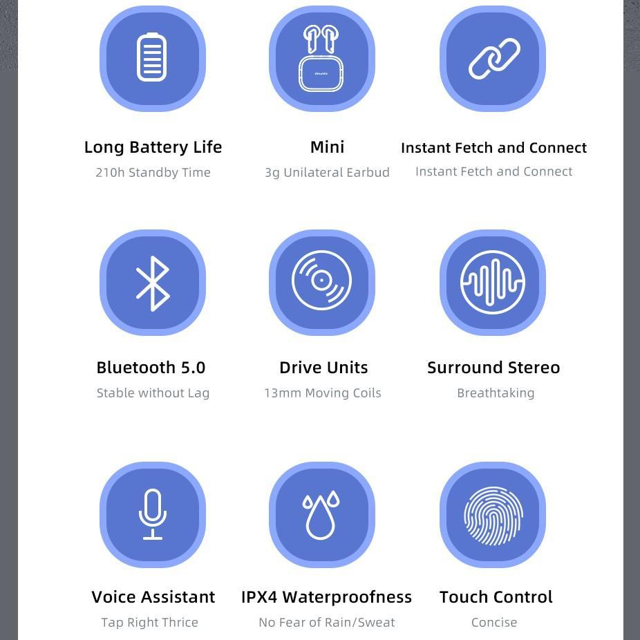 Tai nghe Awei T36 TWS kết nối Bluetooth V5.0 thời gian sử dụng đến 5 giờ độc