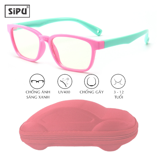 Mắt Kính Trẻ Em SiPU Chính Hãng MK10 Chống UV400 + Chống Ánh Sáng Xanh + Chống gãy - Bé Trai Bé Gái