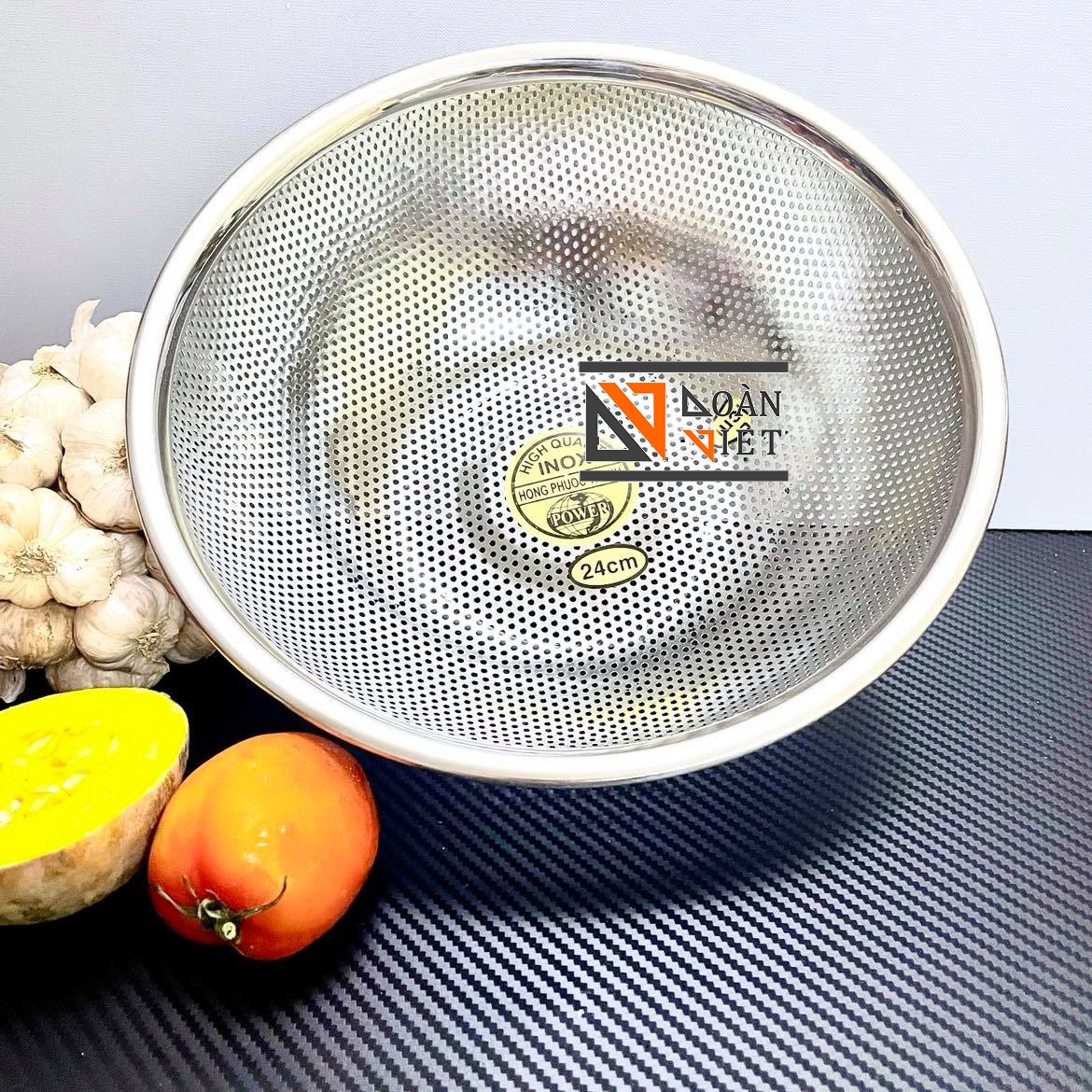 RỔ INOX CAO CẤP. Dụng cụ đựng chứa thực phẩm với 3 chân cao TIỆN LỢI dùng trưng hoa quả, rửa rau củ quả, phơi hong bánh
