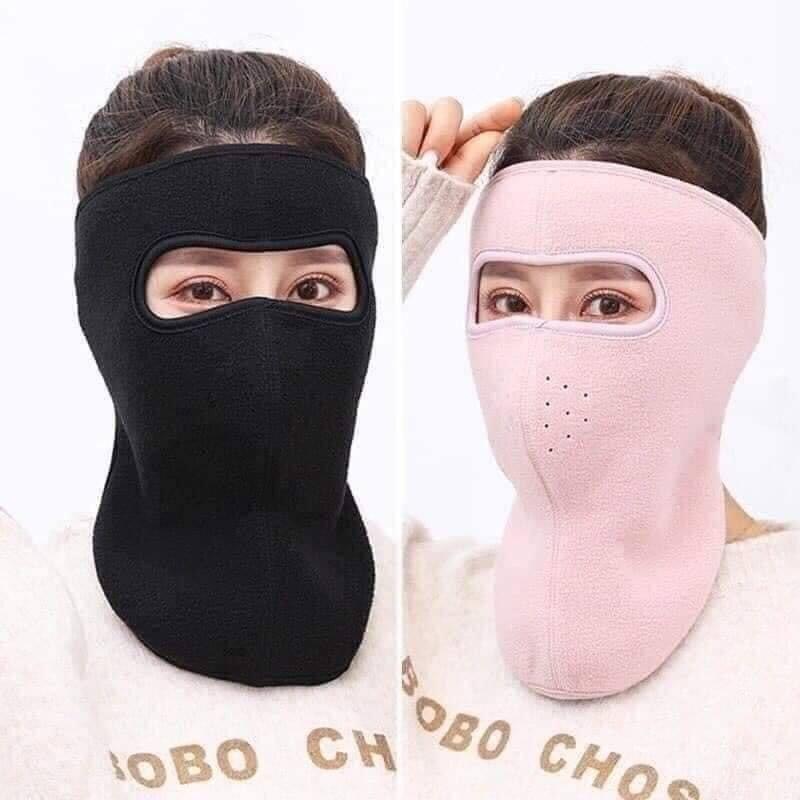 Khẩu trang ninja nỉ che kín mặt kín tai chống nắng chống gió lạnh mùa đông giữ ấm nam nữ