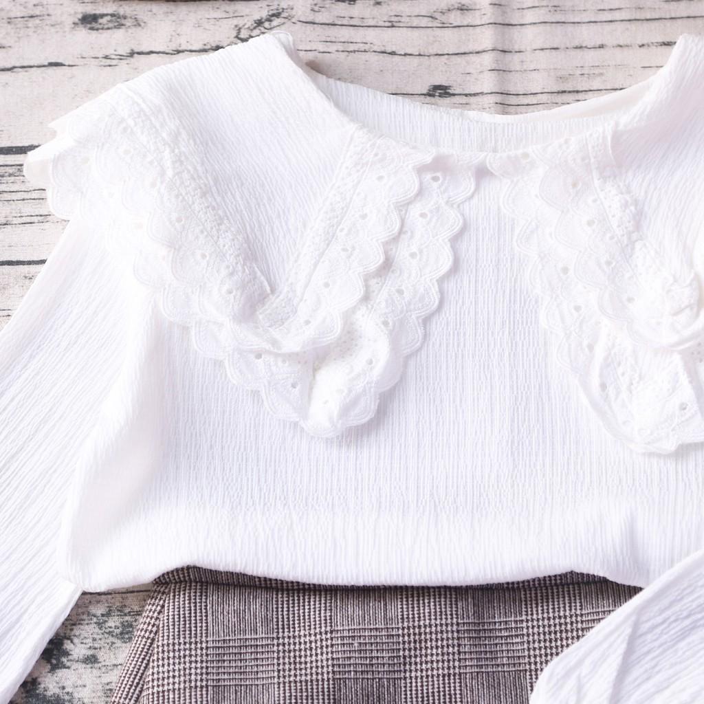 ÁO ĐŨI TAY BỒNG CỔ BÈO 2 LỚP