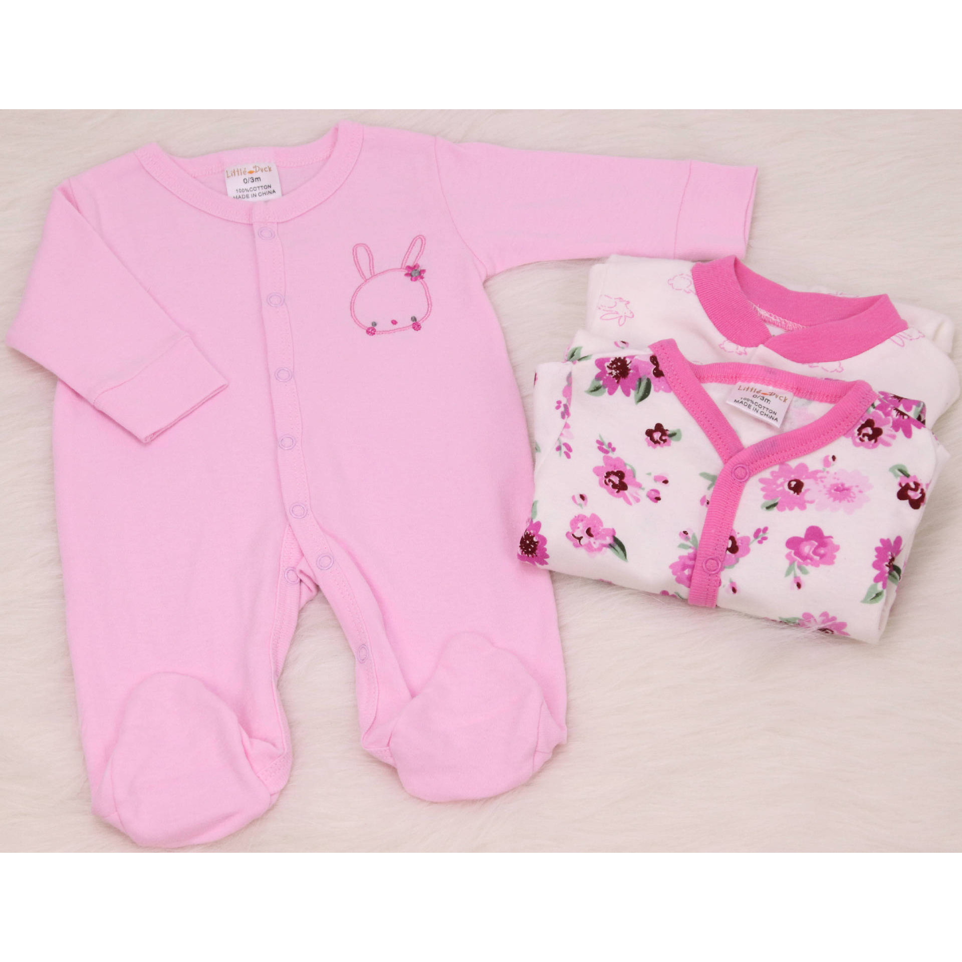 Set 3c body dài tay liền tất cho bé gái