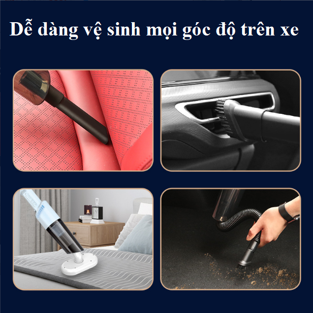 Máy Hút Bụi Pin Sạc Không Dây Cho Ô Tô, Gia Đình Vacuum Cleaner POWER HEPA 4.0