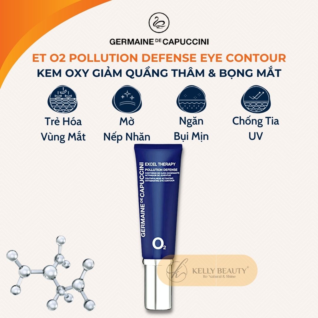 Kem Dưỡng Trẻ Hóa Vùng Mắt Germaine Excel Therapy O2 Pollution Defense Eye Contour | Kelly Beauty