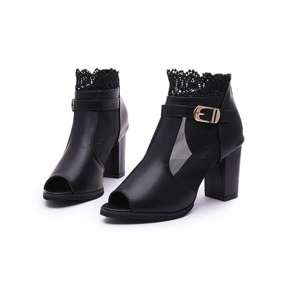 Combo nguyên ri Giày Boot Cổ Lưới Hoa