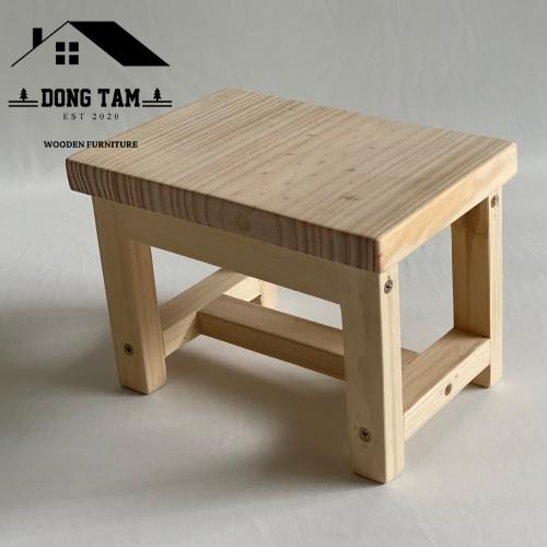 Ghế đẩu trang trí, ghế đẩu kê chân, ghế đẩu đa năng chất liệu gỗ thông