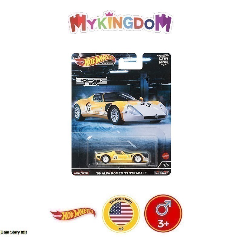 Đồ Chơi HOT WHEELS Siêu Xe  Hạng Sang Alfa Romeo 33 Stradale HCJ91/FPY86