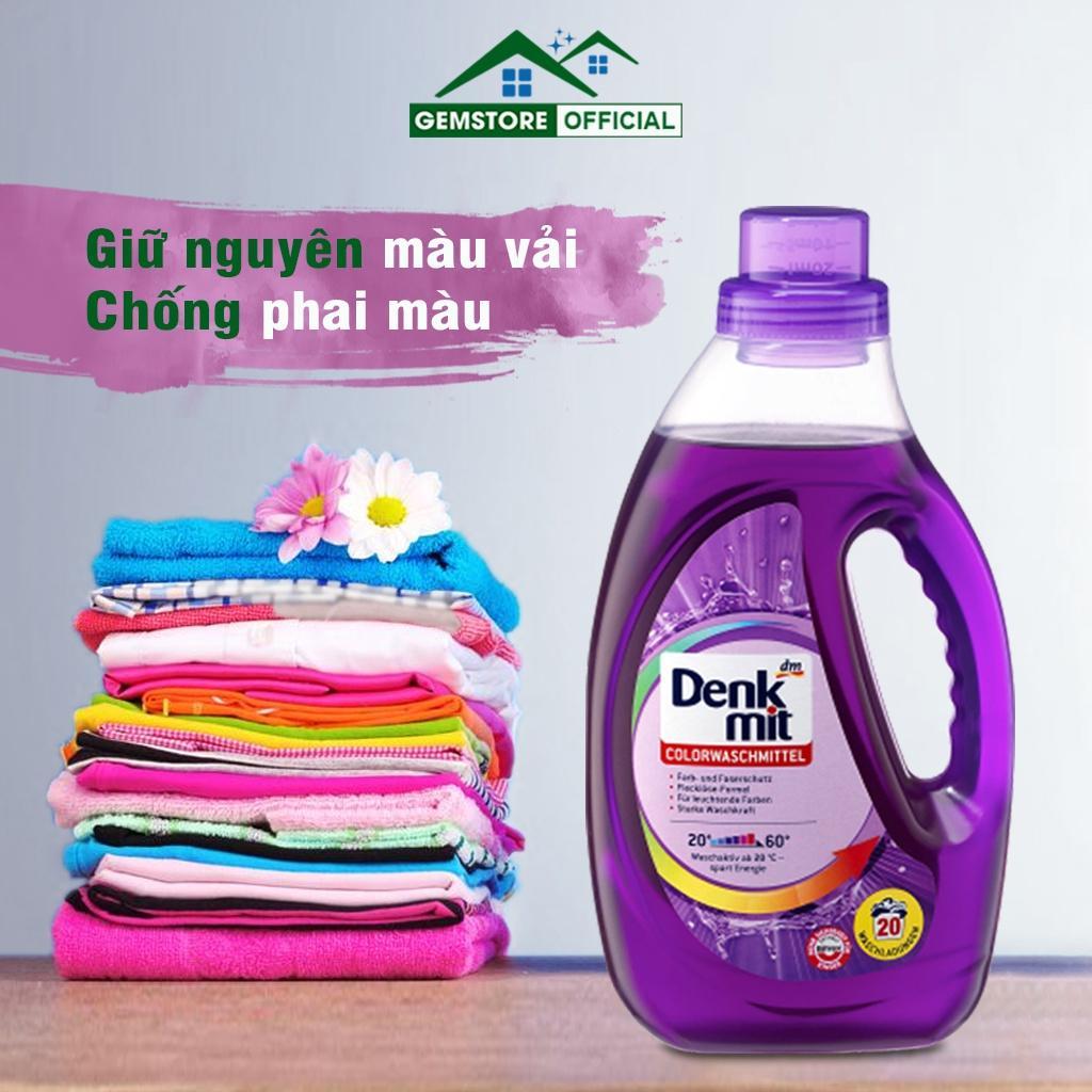 Nước Giặt Cho Quần Áo Màu Denkmit, Dung Dịch Giặt Quần Áo Đa Năng, Dung Dịch Giặt, 1L, An Toàn, Hiệu Quả, Nhập Đức