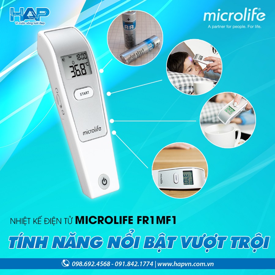 [Đo nhanh , Chính Xác Trong 1 Giây] Nhiệt kế hồng ngoại đo trán Microlife FR1MF1 - Thương Hiệu Thụy Sĩ