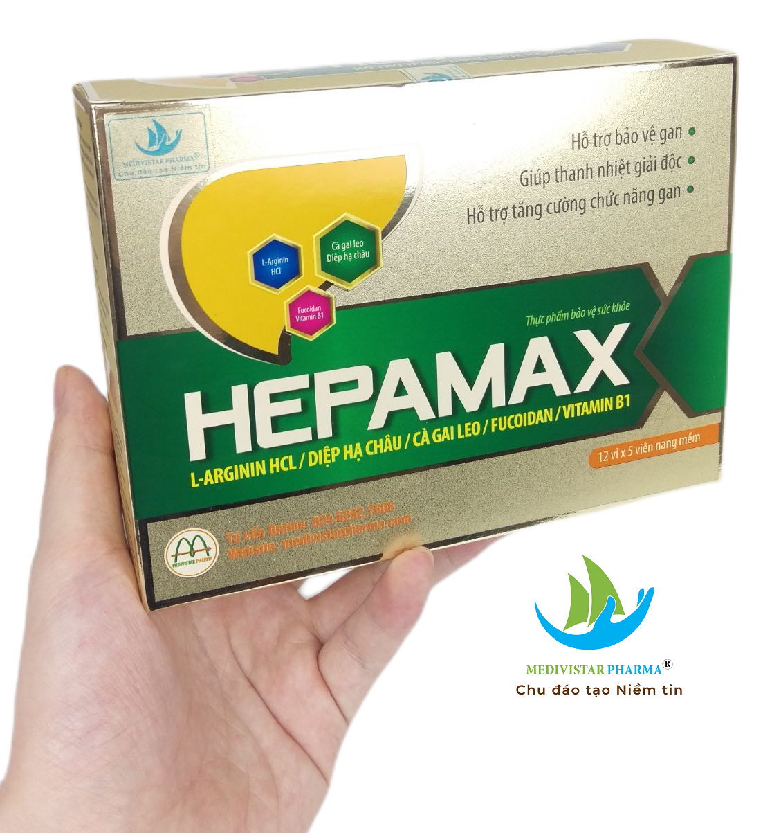 Combo 4 Hộp Bổ Gan Thảo Dược Hepamax Chứa Fucoidan Giúp Làm Mát Gan, Hết Mẩn Ngứa, Tằng Cường Chức Năng Gan 60 Viên/Hộp