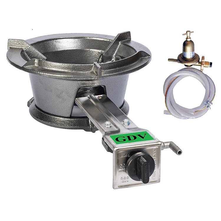 Combo Bếp Gas Khè Công Nghiệp Sơn Tĩnh Điện GDV Kèm Van Dây - Hàng Chính Hãng