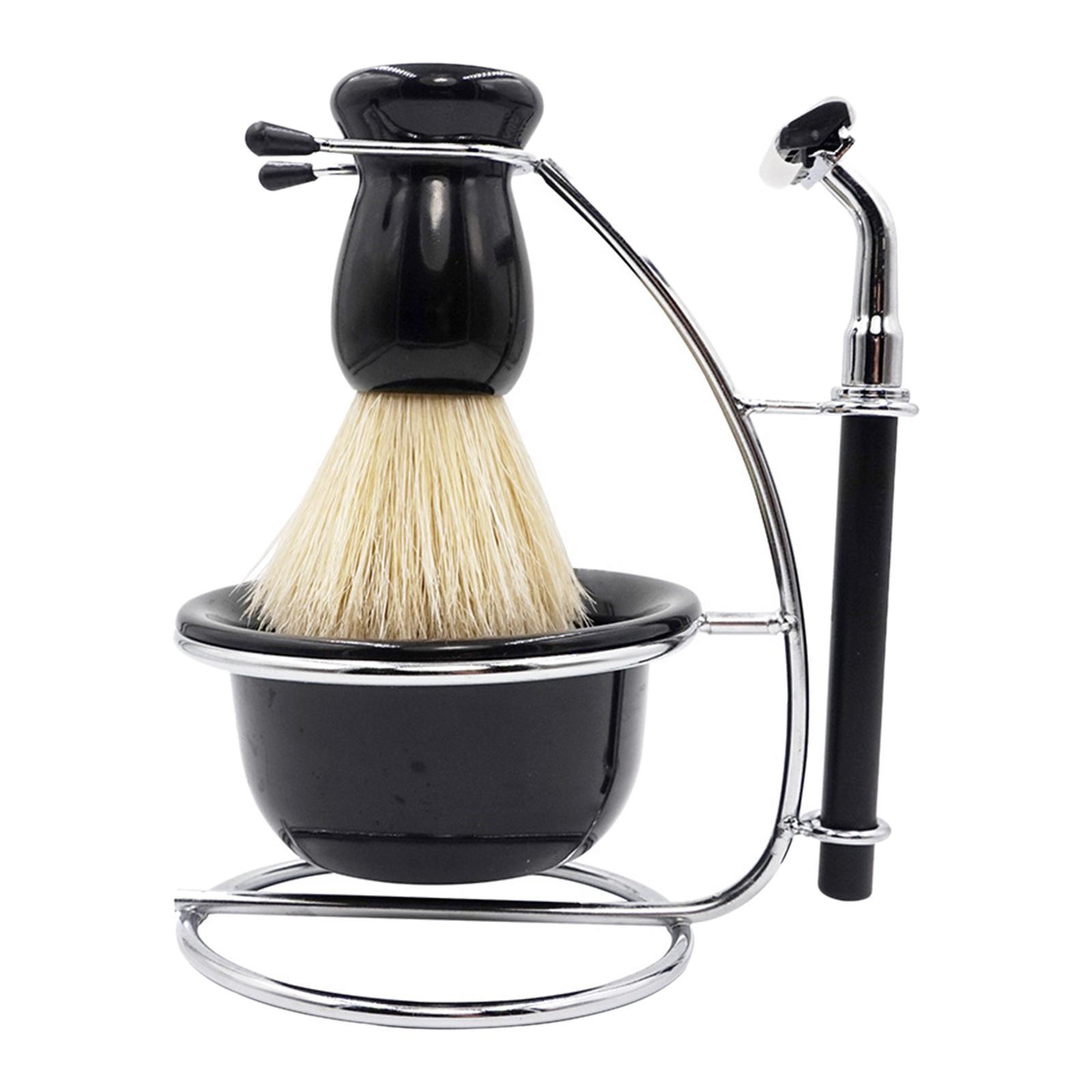 Travel Shaving Kit for Men Manual Stand Brush Bowl Set Elegant Durable