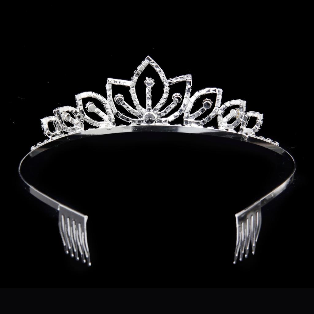 Wedding Prom Bride Bridesmaid Crystal Rhinestone Crown Tiara with Comb