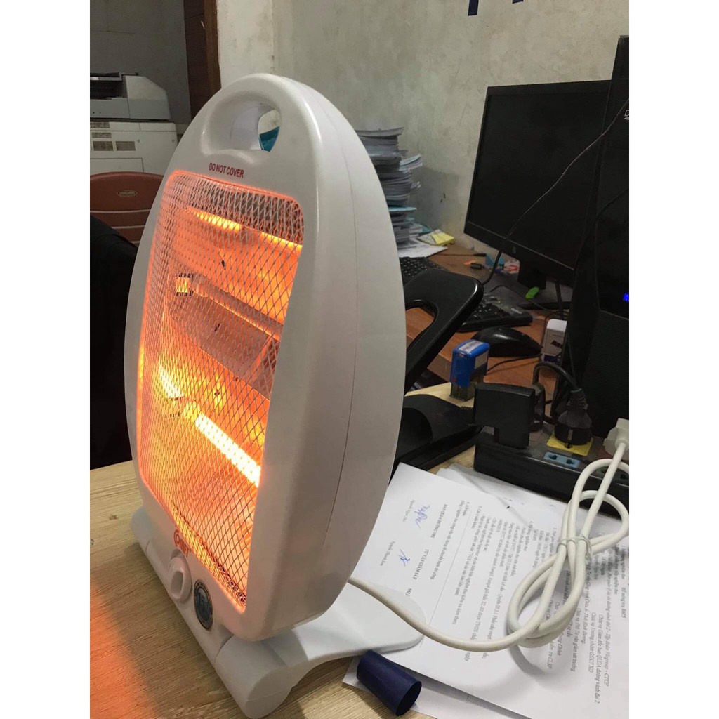 Quạt sưởi, Đèn sưởi hồng ngoại hình cá 800w, có role an toàn hàng chính hãng