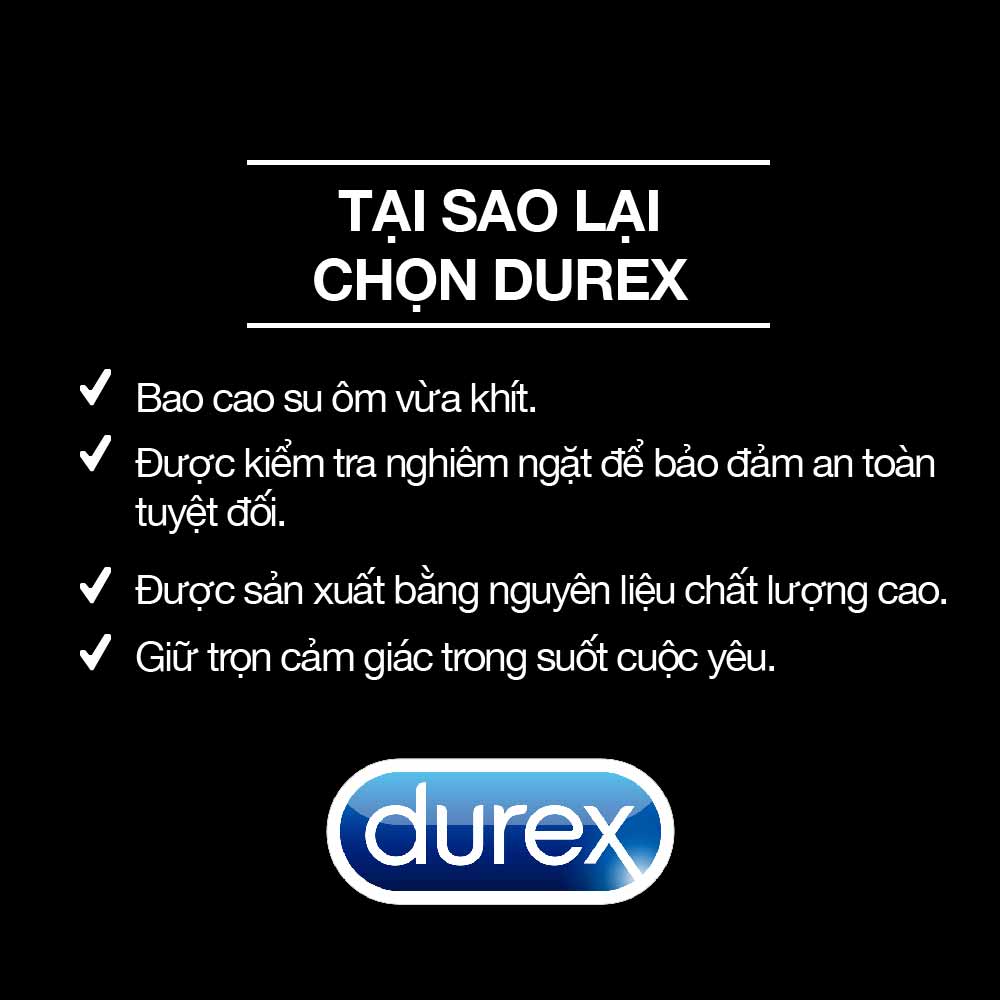 Bao Cao Su Durex Kingtex 49mm Ôm Khít Chống Tuột (hộp 12 cái)