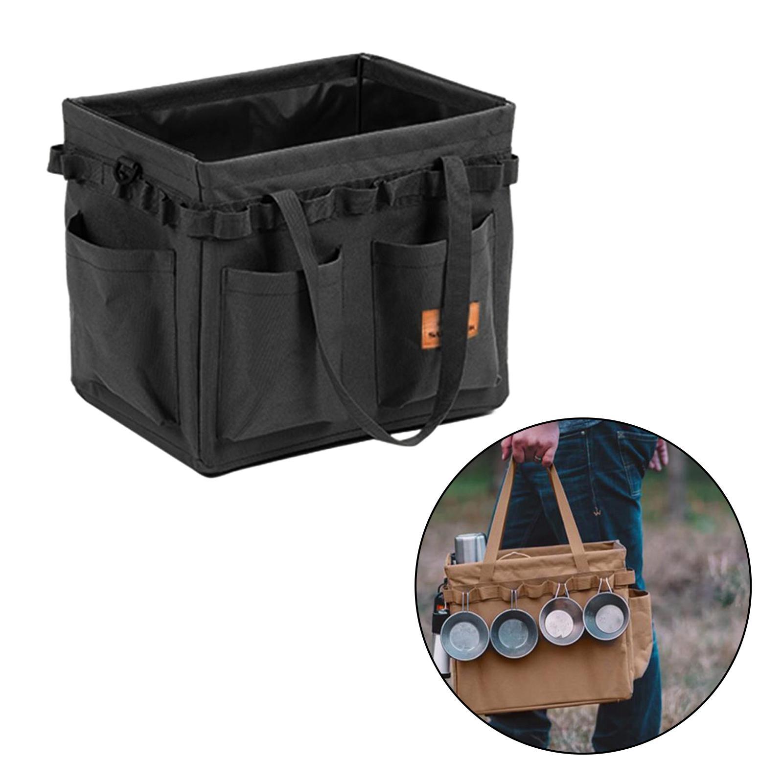 Foldable Camping Storage Bag Tool Organizer with Carry Handles Utility Tote for Groceries