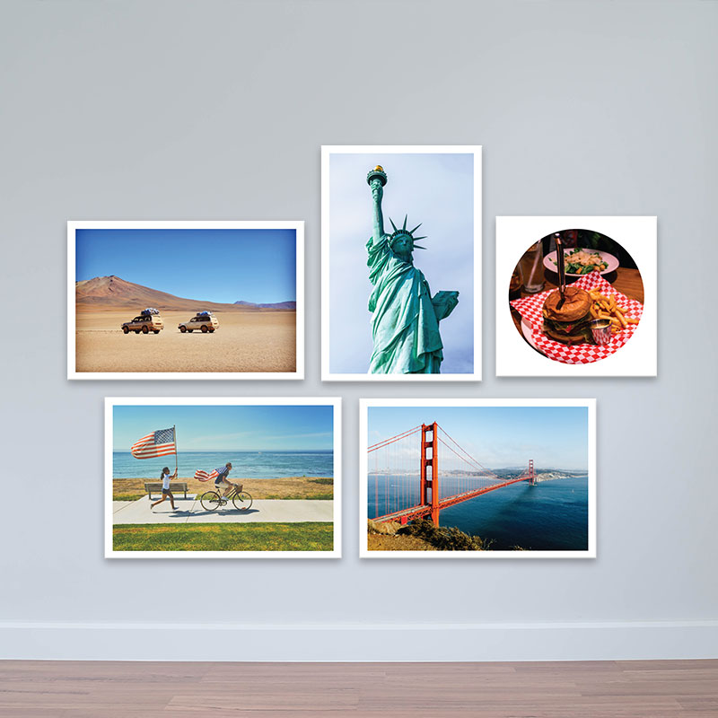 Bộ 5 tranh đẹp nước Mỹ hũng vĩ và phóng khoáng | Tranh phòng họp W3336 Canvas có viền