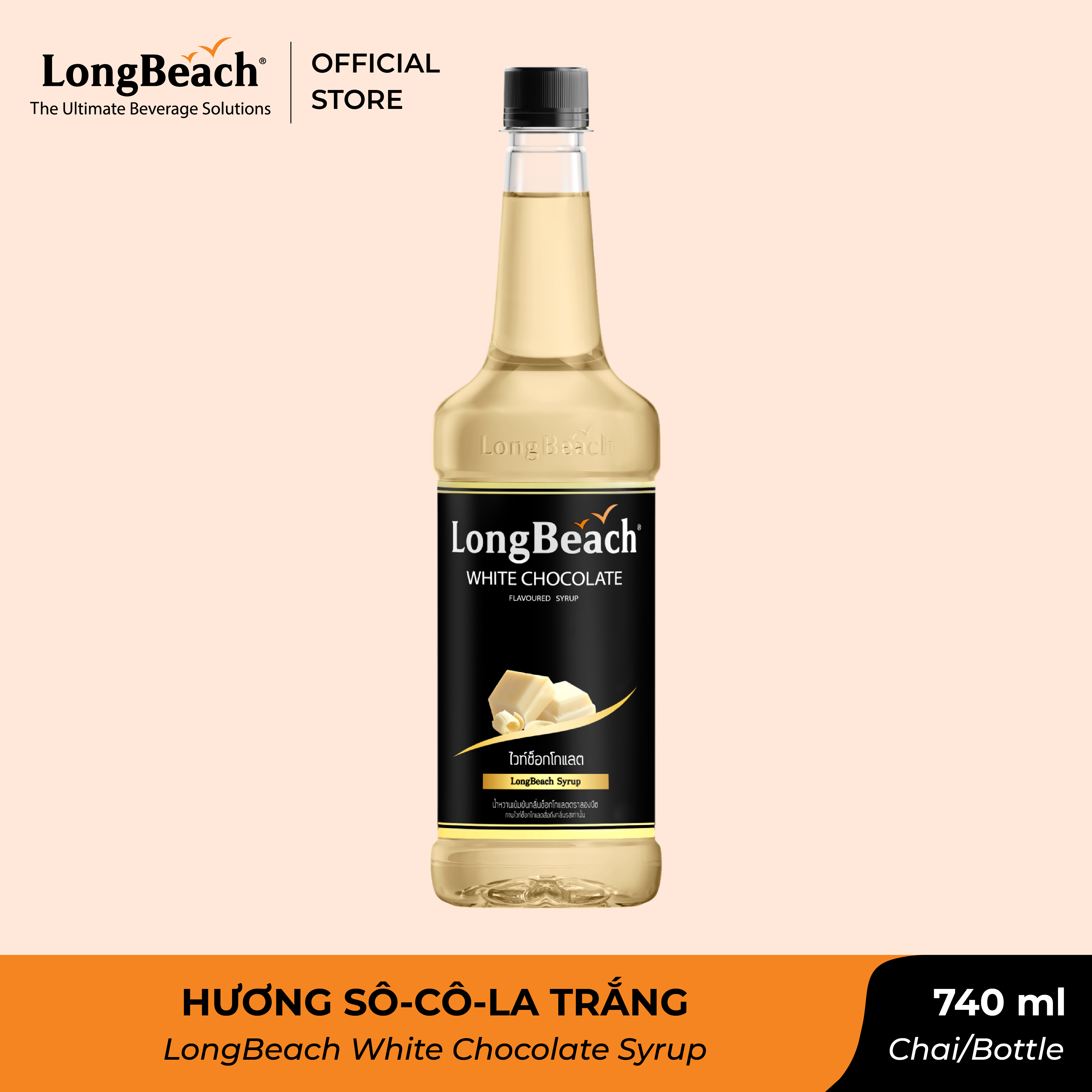 Siro Sô-Cô-La Trắng - LongBeach White Chocolate Flavoured Syrup 740ml