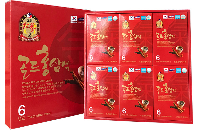 Nước Uống Hồng Sâm 6 Năm Korea Red Ginseng Drink Daegoung Food TP0020 (70 ml x 30 gói)