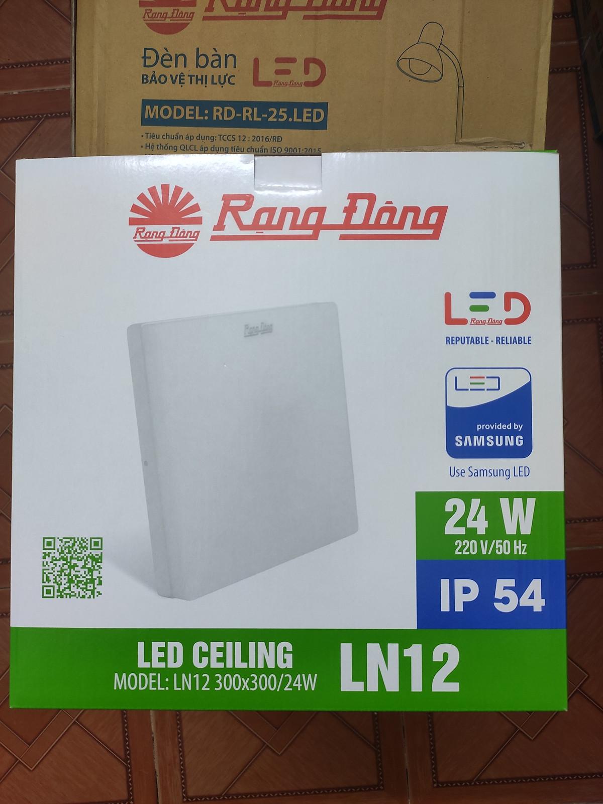 Combo 02 cái đèn led ốp trần 24W Rạng Đông -Kiểu tràn viền