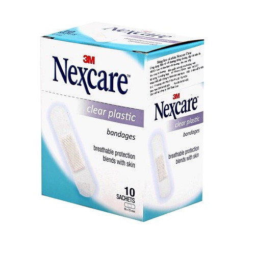 Băng keo cá nhân trong suốt Nexcare Clear Plastic (10 gói/hộp)