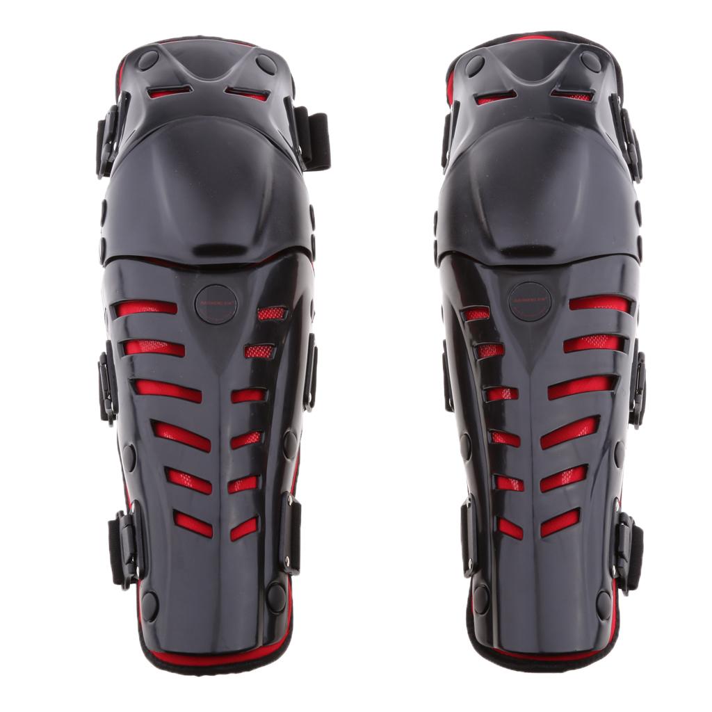 Motorcycle Motocross Racing Knee Shin Guards Pads Protector Gear Red
