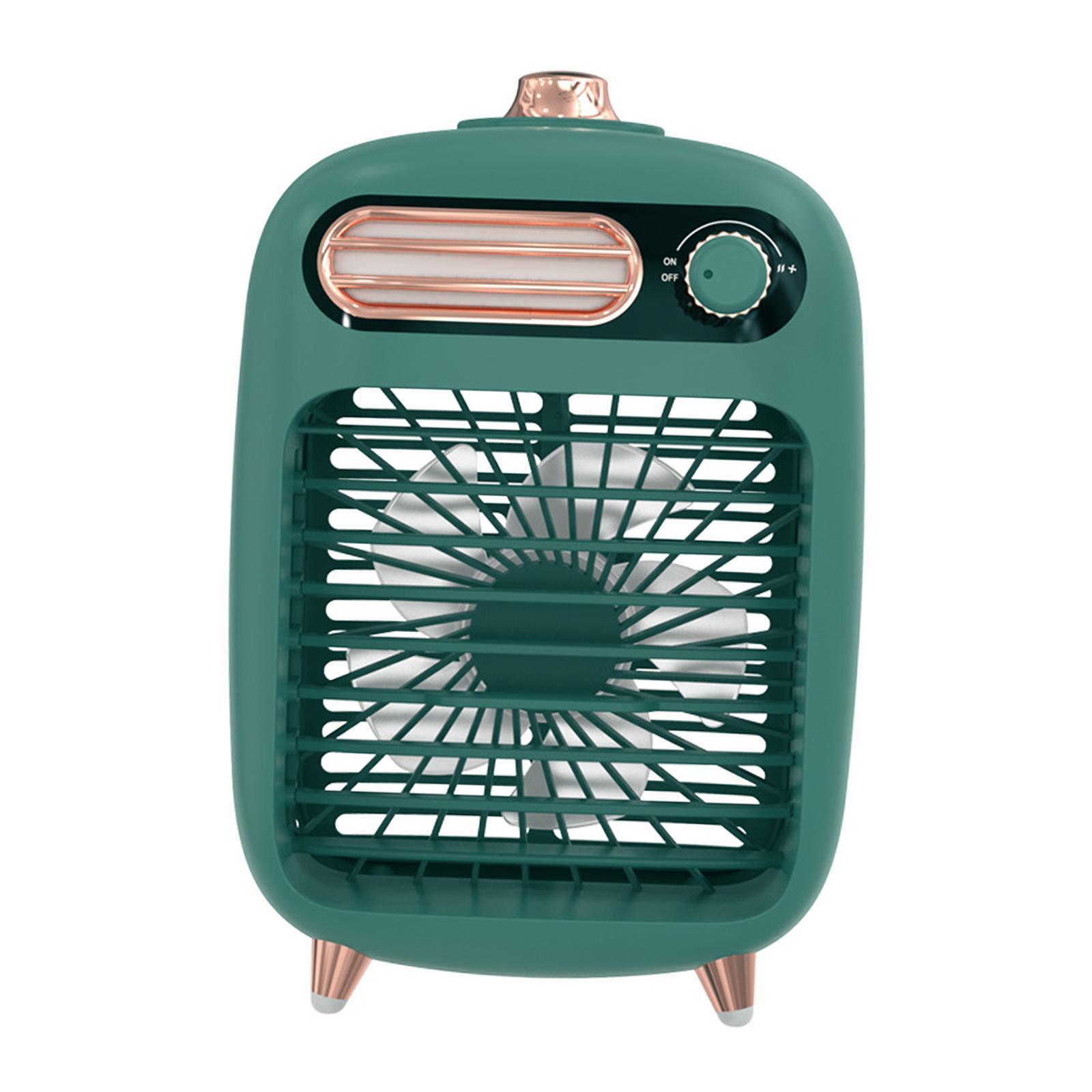 Personal Evaporative Cooler and Air Humidifier, Portable Desktop Air Conditioner, Desktop Cooling Fan, USB USB Rechargeable, with LED Night