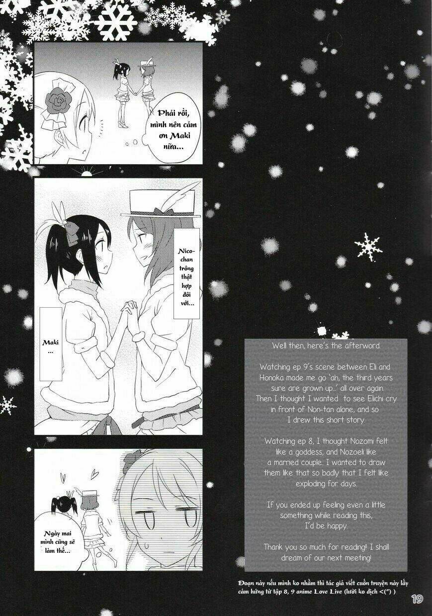 love live - chisa na shiawase wo yuki no youni takusan anata ni furi sosogitai kara manga summary chapter 1 17