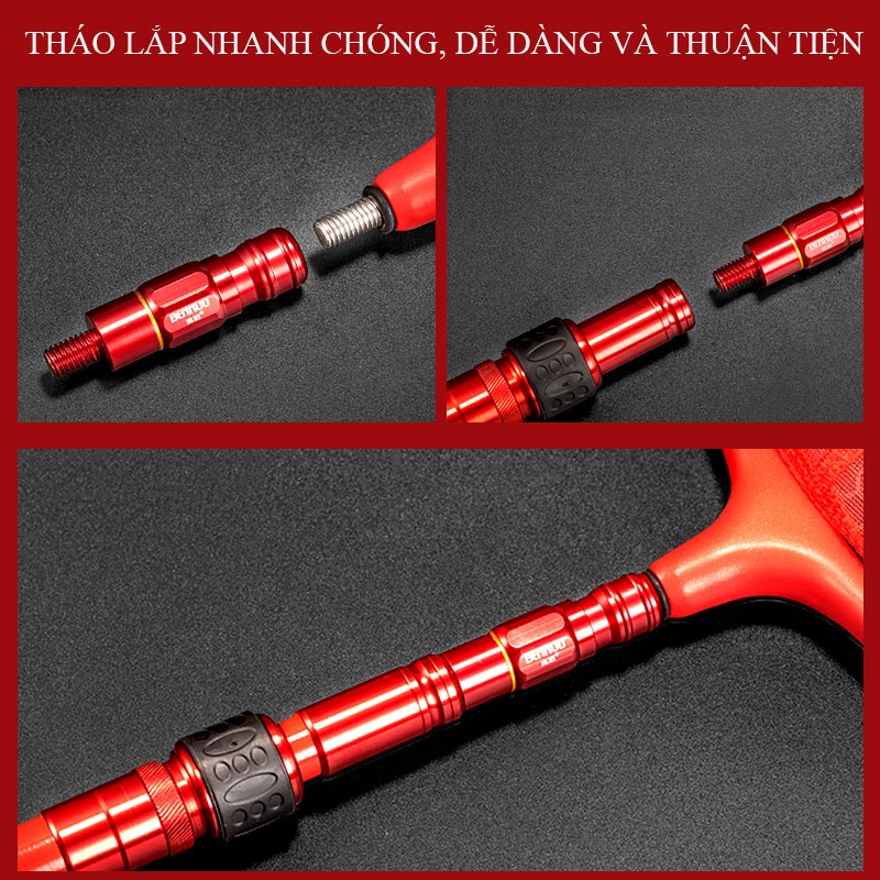 Đầu Nối Cán Vợt Tốc Độ Bennuo, Khớp Nối Vợt Cá Mở Rộng Gắn và Gỡ Mặt Vợt Nhanh Chóng DCC5