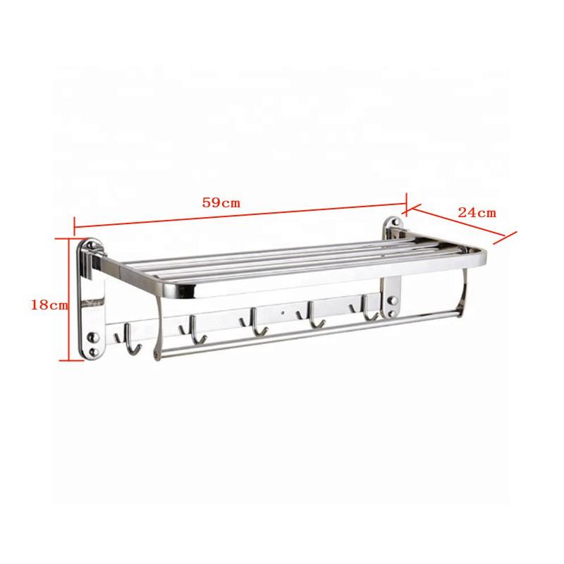Giá để đồ nhà tắm inox kèm móc áo