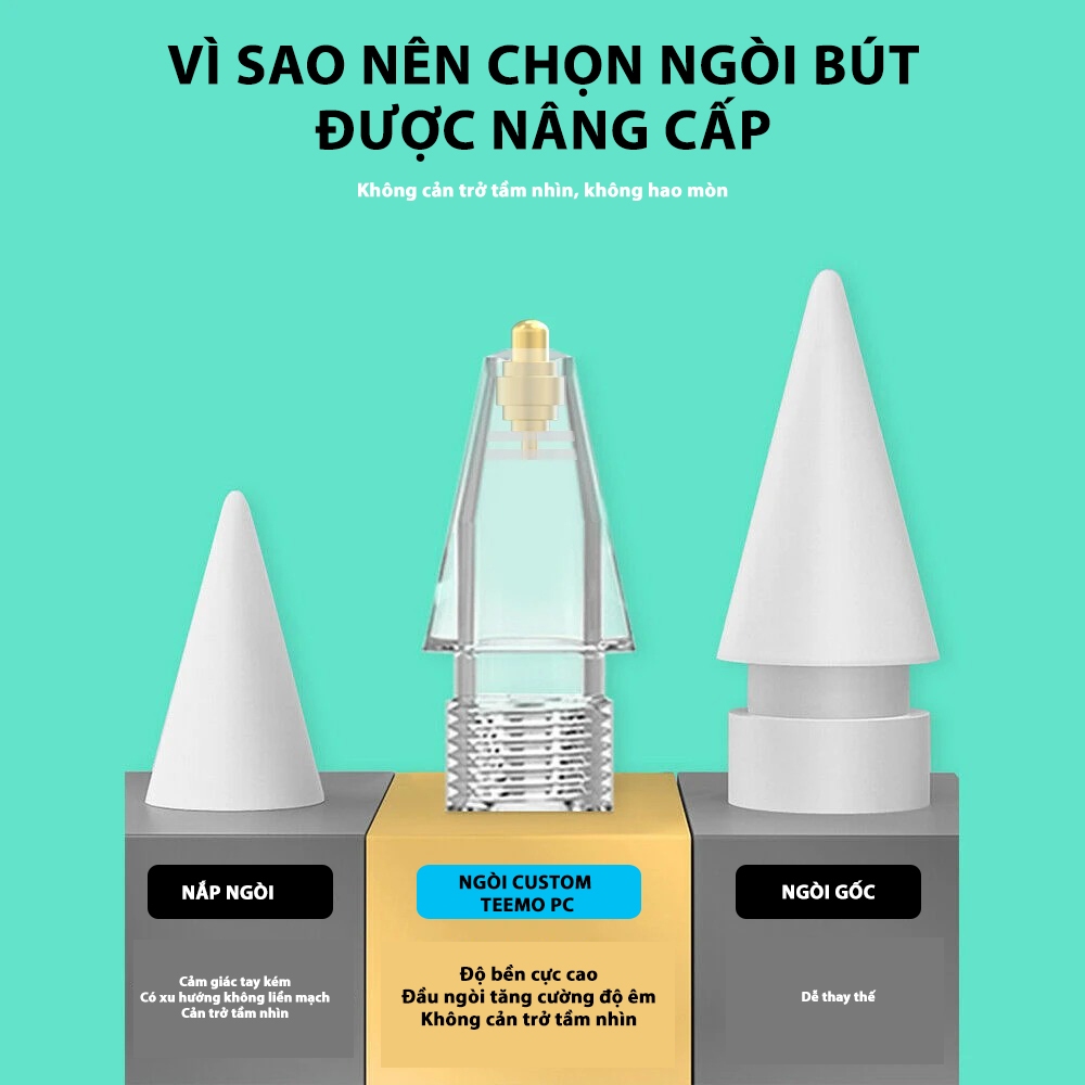 [Siêu Bền] Ngòi Bút Kim Loại Thay Thế Cho Bút Cảm Ứng  Apple Pencil1 Pencil2 Chuyên Dùng Cho Paperlike Teemo PC - Hàng Chính Hãng