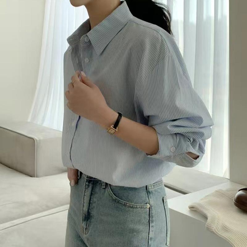 MS1103 Áo sơ mi nữ kẻ sọc màu pastel Hàn Quốc