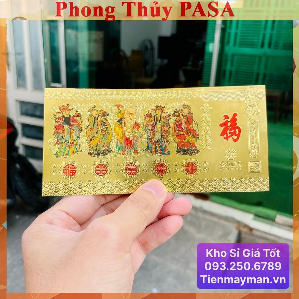 Tờ Ngũ Phúc Lâm Môn Phong Thủy May Mắn Chiêu Tài Lộc-Chất Liệu Plastic Mạ Vàng