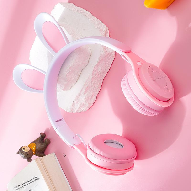 Ưu đãi đặc biệt Y08 Tai nghe tai thỏ Gradient Tai nghe Bluetooth gắn trên đầu Tai nghe nhạc tai thỏ gấp Gradient Mẫu Huaqiang North Explosion