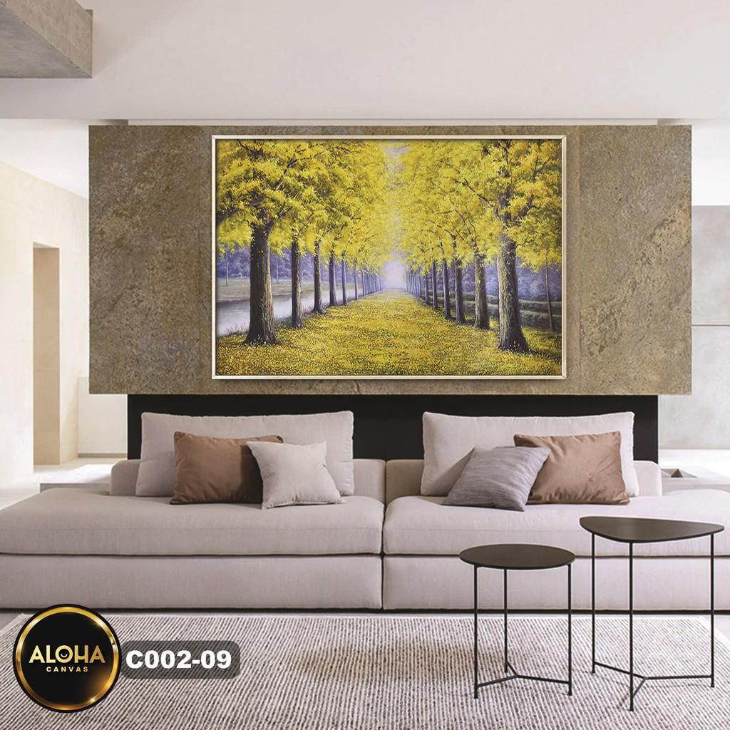 Tranh Cây Treo Tường Phòng Khách Chất Liệu Canvas Sang Trọng Hiện Đại Không Cần Khoan Tường