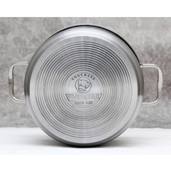 Nồi Fivestar 20CM inox đáy 3 vung Kính