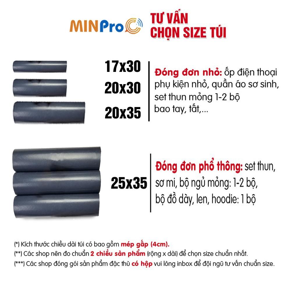 Túi niêm phong gói hàng MINPRO, túi nilon đựng hàng có sẵn lớp keo dán tự dính chắc chắn size nhỏ