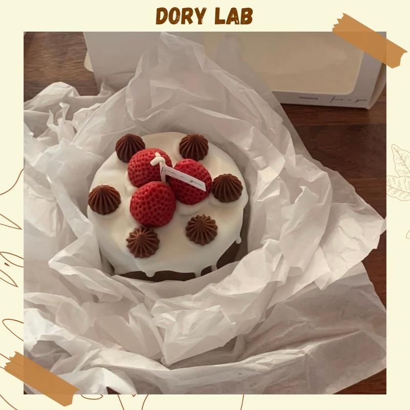 Nến Thơm Handmade Bánh Kem Dâu Tây Sô-cô-la - Dory Lab