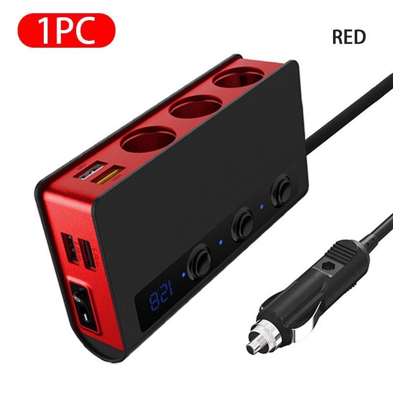 Bộ sạc ô tô đa năng 180W 12V Ổ cắm điện cho xe hơi Ổ cắm điện kép Cổng USB QC 3.0 sạc nhanh
