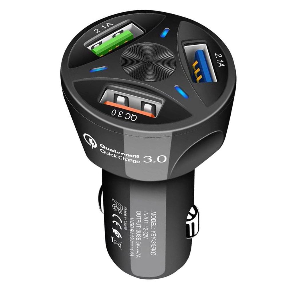 Quick Fast Car Charger QC3.0 USB 3 Ports Car Charger Fast Charging Universal