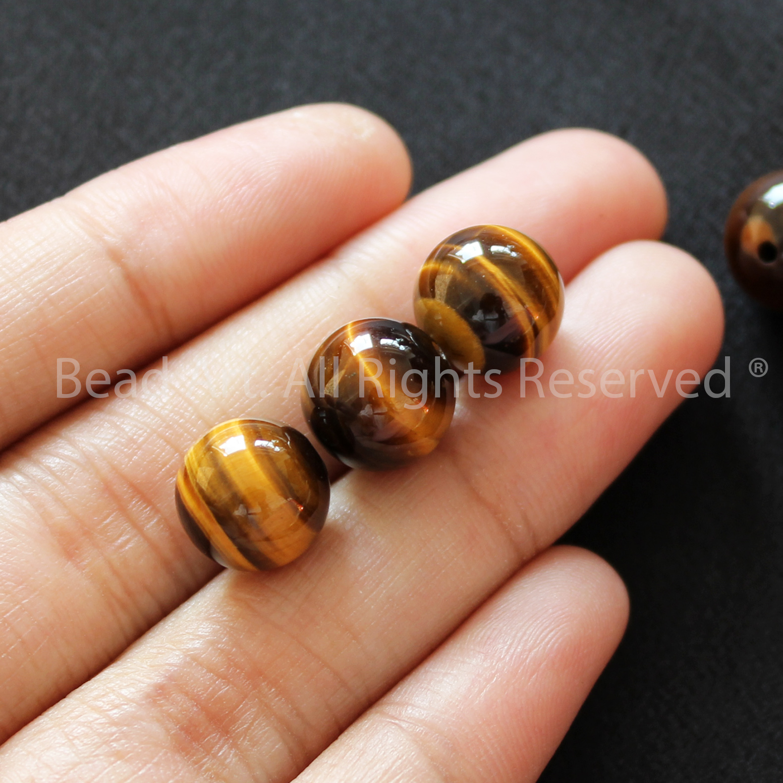 10MM Đá Mắt Hổ Vàng Nâu, Brown Tiger Eye, Mắt Cọp Vàng Tự Nhiên Loại AA, Đá Phối Vòng Tay Phong Thuỷ, Chuỗi Hạt, Mệnh Thổ, Kim - Bead Art