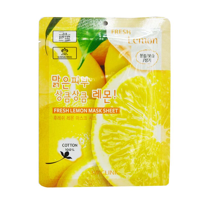 Mặt nạ chiết xuất chanh 3W Clinic Fresh Lemon Mask Sheet 23ml