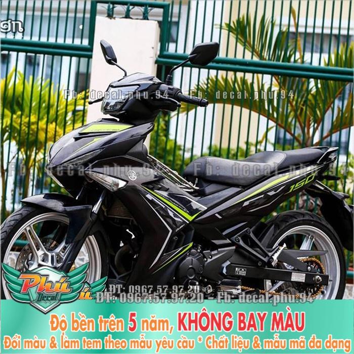 Tem rời EX 150 đen chỉ xanh chữ EX  -1