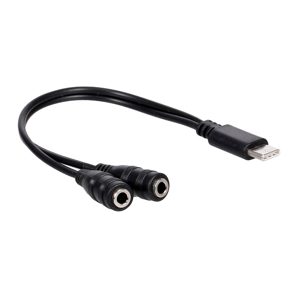 Type-C Headphone Adapter Type-C Male to Dual 3.5mm Female Adapter Cable Audio Splitter Cable 3.5mm AUX Audio Adapter