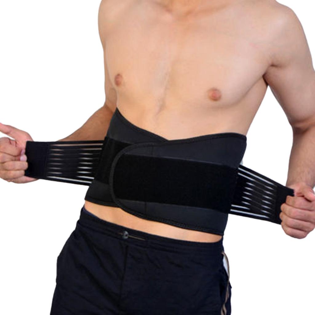 Sports Neoprene Back Support Brace Waist Protective Belt-Black&Blue S
